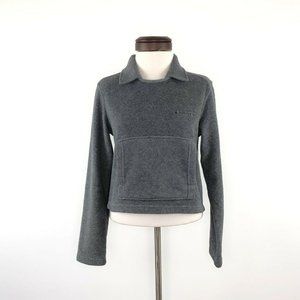 Vtg late 90s Tommy Hilfiger Jeans Grey Fleece Crop